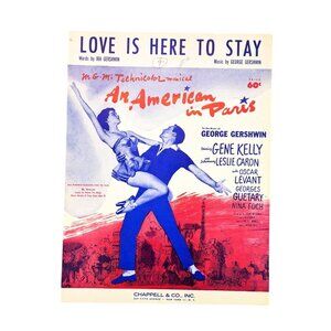 Vintage Sheet Music American In Paris Love Is Here To Stay Gershwin Gene Kelly